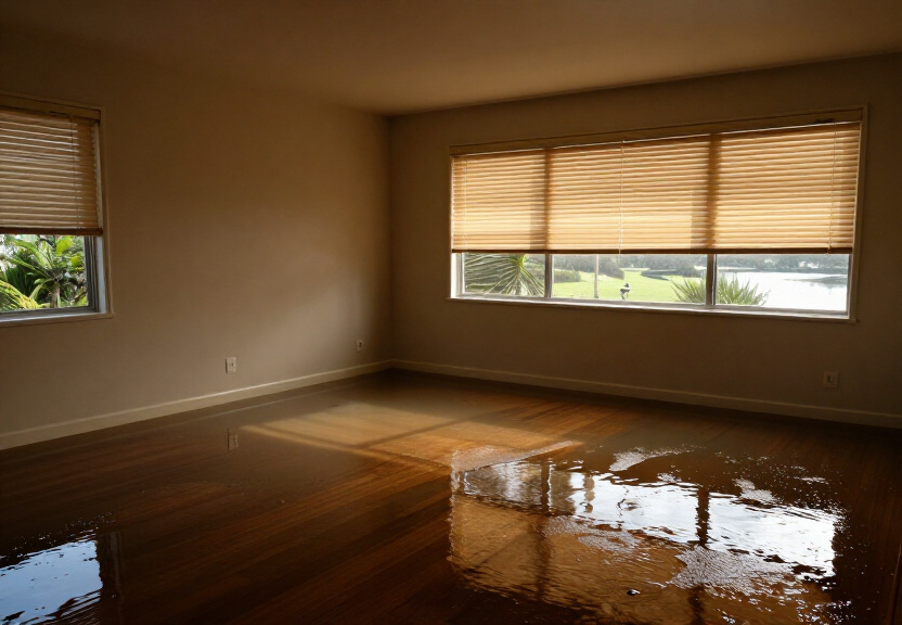 Water-damaged retail space in Five Dock before cleanup